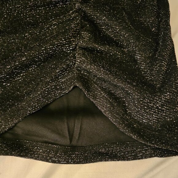 TORRID At The Knee black Glitter Knit Cinched Bodycon Skirt SIZE 26 new year - Picture 11 of 11